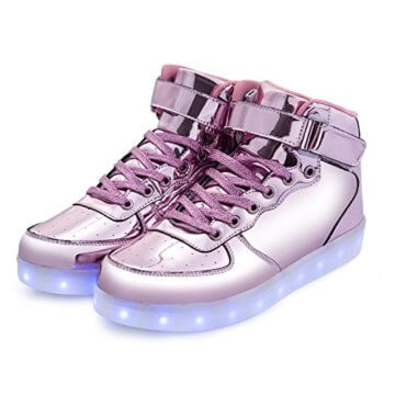 FLARUT 7 Farbe USB Aufladen LED Leuchtend Leuchtschuhe Blinkschuhe Sport Schuhe für Jungen Mädchen Kinder(35 EU,Rosa) - 7