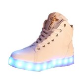 Gaorui Damen High-Top LED Light Glow Sneaker Multi-Color-Blink Turnschuhe Sportsschuhe USB Aufladen Gebühre Weiß für Unisex-Erwachsene Herren Damen - 1