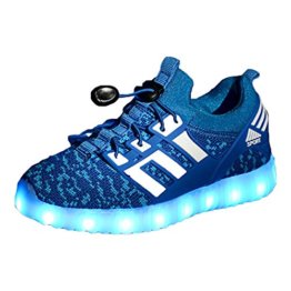 LED leuchtende bunte Sneaker Turnschuhe Unisex Kinder Jungen Mädchen USB Auflade Sportschuhe leichte Schuhe 1832 Blau 27 - 1