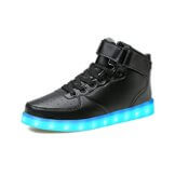 LeKuni Unisex LED Schuhe Leuchtschuhe 2017 Verbesserung 7 Farbe Blinkende Leuchtende Light Up High Top Sneakers(36,Schwarz) - 1