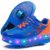 Mr.Ang Skateboard Schuhe mit LED 7 Farbe Farbwechsel Lichter blinken Räder SchuheTurnschuhe Jungen und Mädchen Flügel-Art Rollen Verstellbare neutral Kuli Rollschuh Schuhe - 2