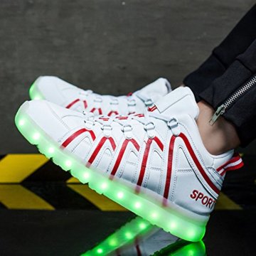 O&N LED Schuh USB Aufladen 7 Farbe Leuchtend SportSchuhe Sneakers Turnschuhe Freizeit Schuhe fuer Unisex-Erwachsene Herren Damen Kinder - 2