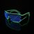 Lerway 2 Bicolor EL Wire Leuchtbrille Leuchten LED Shutter Shade Brille Fun Konzert + Soundsteuerung Box für Masquerade Party, Nacht Pub,Bar Klub Rave,70er 80er 90er Kostüm (Blau + Hellgrün) - 1
