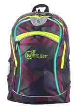Schildkröt Funsports Wheel Bee Backpack mit Innovative Integriertem LED Licht Sowie Zusätzliche Reflektorstreifen Rucksack, Purple, 48 x 33 x 34 cm - 1