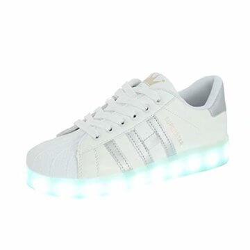 Bruce Lin-UK Damen Jungen Mädchen LED Schuhe Blinkende Leuchtschuhe 7 Farbe USB Aufladen LED Sportschuhe Farbwechsel Light up Low Top Sneaker Turnschuhe - 1
