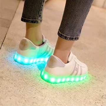 Bruce Lin-UK Damen Jungen Mädchen LED Schuhe Blinkende Leuchtschuhe 7 Farbe USB Aufladen LED Sportschuhe Farbwechsel Light up Low Top Sneaker Turnschuhe - 5