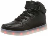 FLARUT Hoch Oben USB Aufladen LED Leuchtend Leuchtschuhe Blinkschuhe Sport Schuhe für Jungen Mädchen Kinder(37 EU,Schwarz) - 1