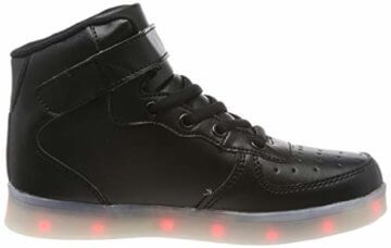 FLARUT Hoch Oben USB Aufladen LED Leuchtend Leuchtschuhe Blinkschuhe Sport Schuhe für Jungen Mädchen Kinder(37 EU,Schwarz) - 6