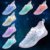 LED Laufschuhe Atmungsaktive Fabric Nacht Sportschuhe 7 Farben Leuchtende Schuhe Damen Herren mit USB Ladegerät Weiß 42 EU - 6
