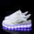 Lucky Kids Kinder Jungen Mädchen LED Schuhe Blinkende Leuchtschuhe Weiß 7 Farbe USB Aufladen LED Sportschuhe Farbwechsel Light up Low Top Sneaker Turnschuhe - 2